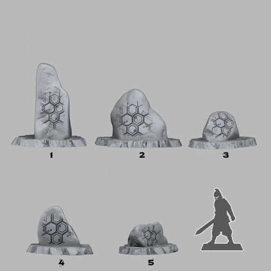 3D Printed Fantastic Plants and Rocks Cybernetic Stones 28mm - 32mm D&D Wargaming