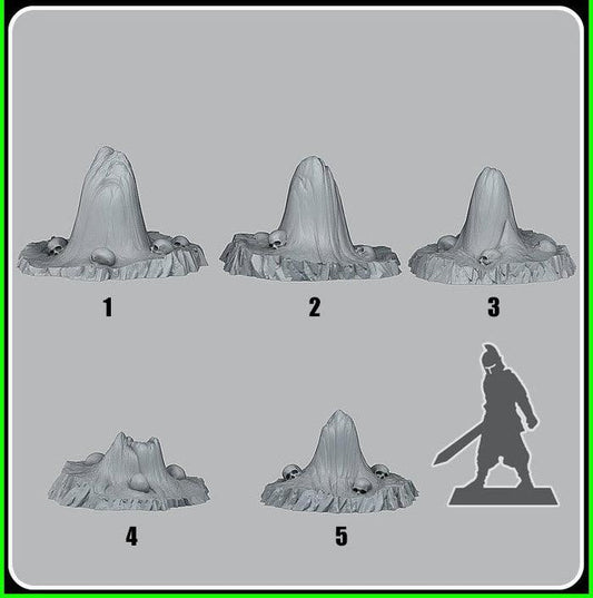 3D Printed Fantastic Plants and Rocks Deadly Lava Stones 28mm - 32mm D&D Wargaming