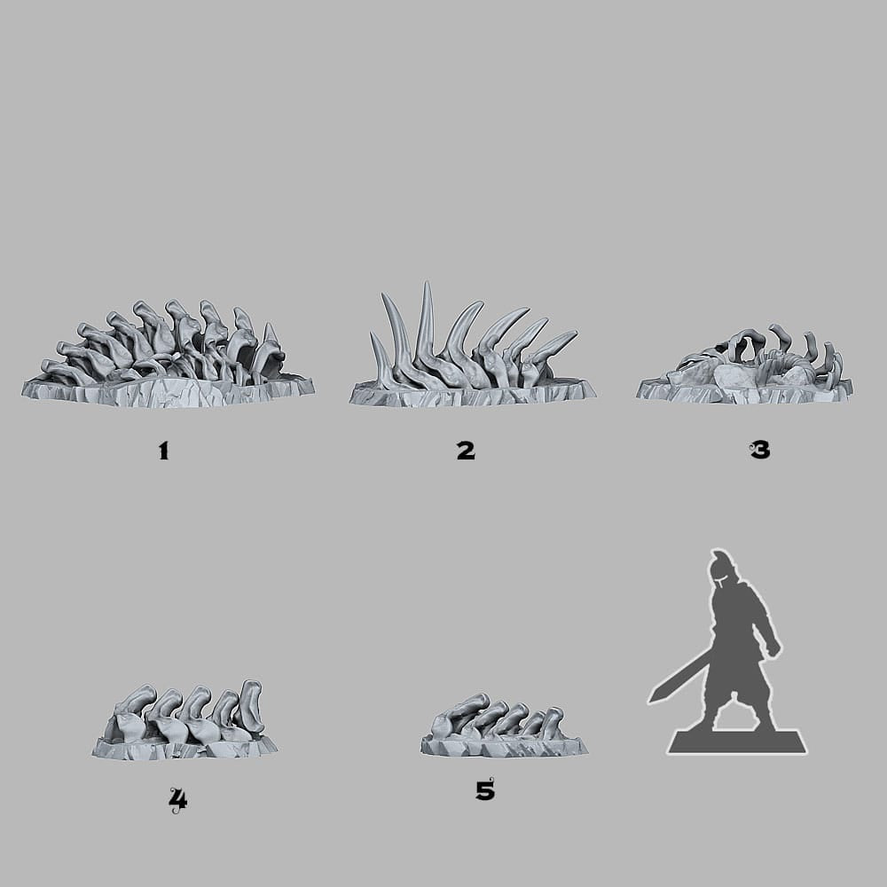 3D Printed Fantastic Plants and Rocks Fossilized Monster 28mm - 32mm D&D Wargaming
