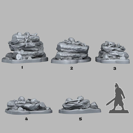 3D Printed Fantastic Plants and Rocks Pirates Stones 28mm - 32mm D&D Wargaming