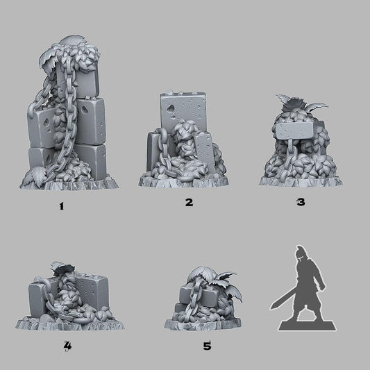3D Printed Fantastic Plants and Rocks Spring Ruins 28mm - 32mm D&D Wargaming