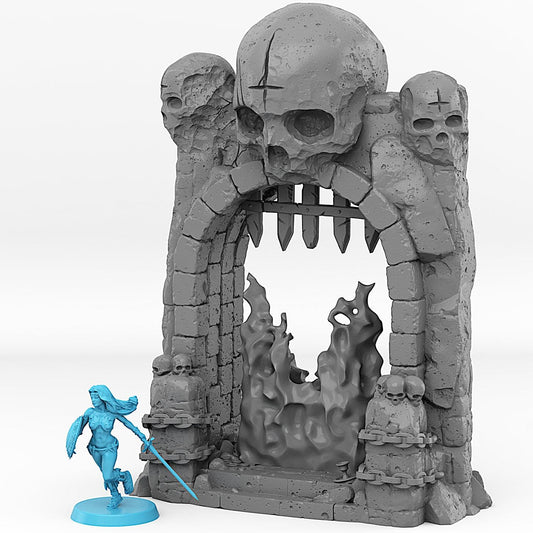 3D Printed Fantastic Portals and Effects Dungeon Entrance Portal 28mm - 32mm D&D Wargaming