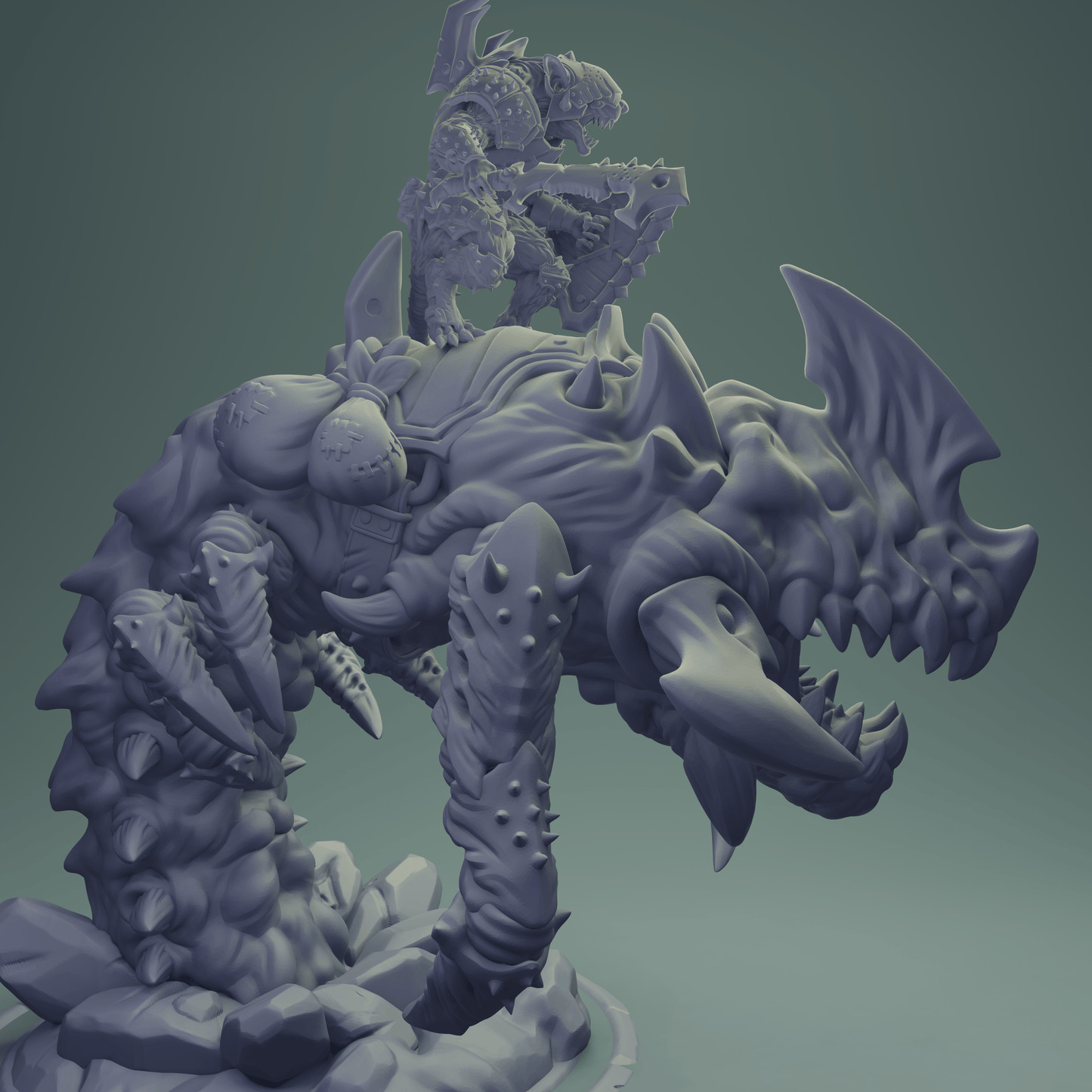 3D Printed Nafarrate Rats Army Rat Riding Wurm Set 28mm 32mm D&D