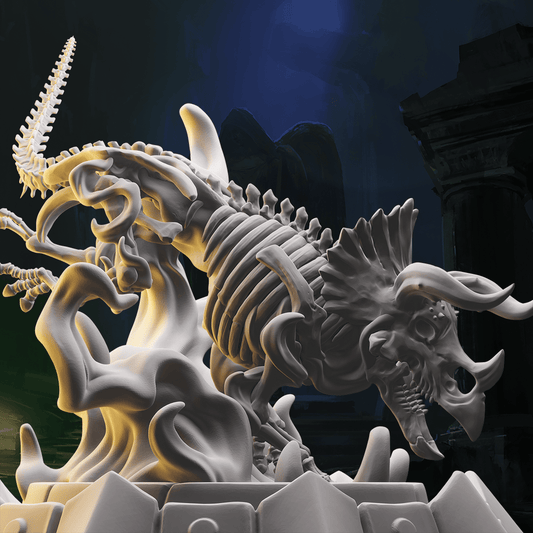 3D Printed Nafarrate Skeletons Army Skeletal Triceratops Set 28mm 32mm D&D