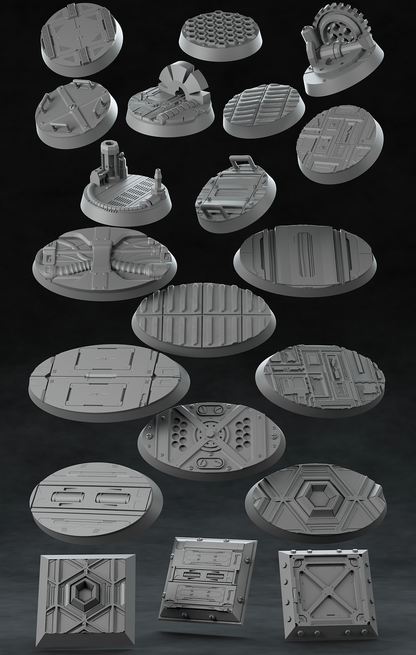 3D Printed Nafarrate Space Orc Bases Set Space Orcs 28 32 mm D&D