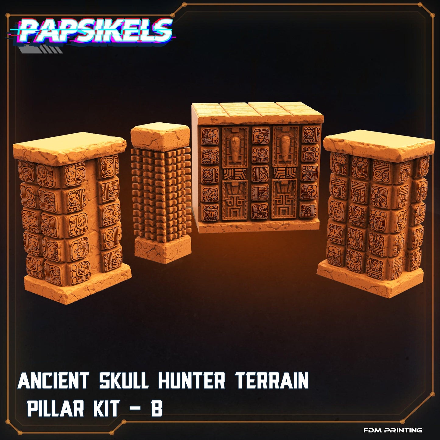 3D Printed Papsikels Cyberpunk Ancient Skull Hunter Modular Terrain - 28mm 32mm