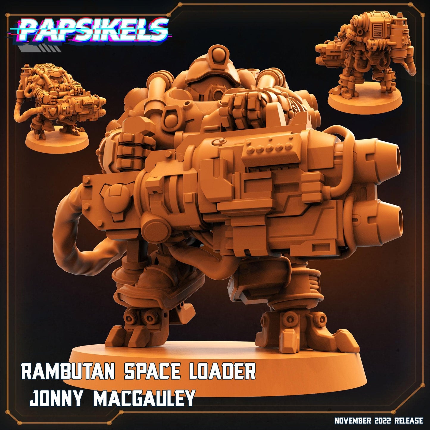 3D Printed Papsikels Cyberpunk Rambutan Space Loader Set - 28mm 32mm