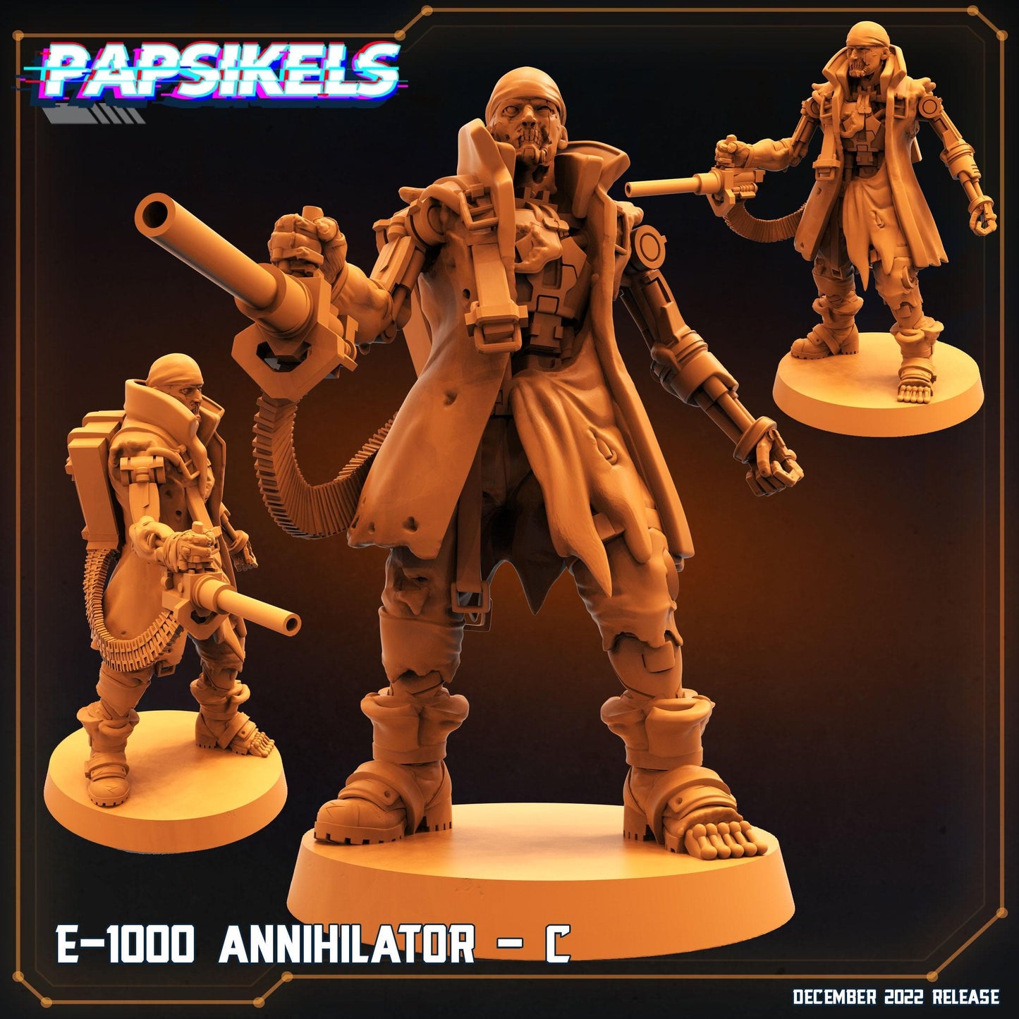 3D Printed Papsikels Cyberpunk Sci-Fi E-1000 Annihilator Set - 28mm 32mm