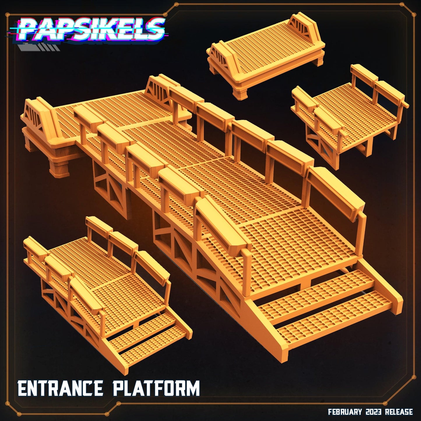 3D Printed Papsikels Cyberpunk Sci-Fi - Entrance Platform - 28mm 32mm