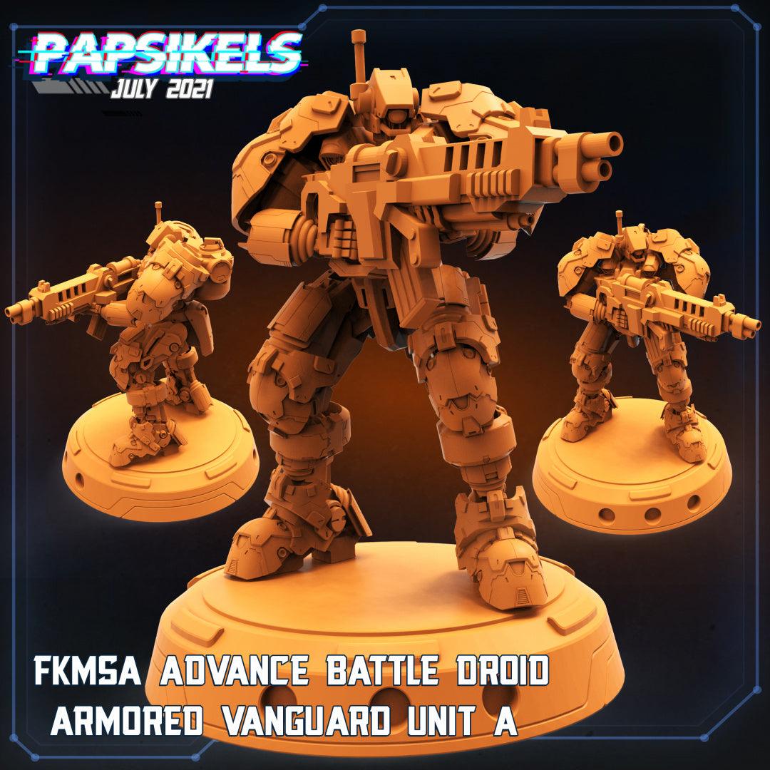 3D Printed Papsikels Cyberpunk Sci-Fi - Fkmsa Advance Battle Droid Armored Vanguard Unit - A - 28mm 32mm
