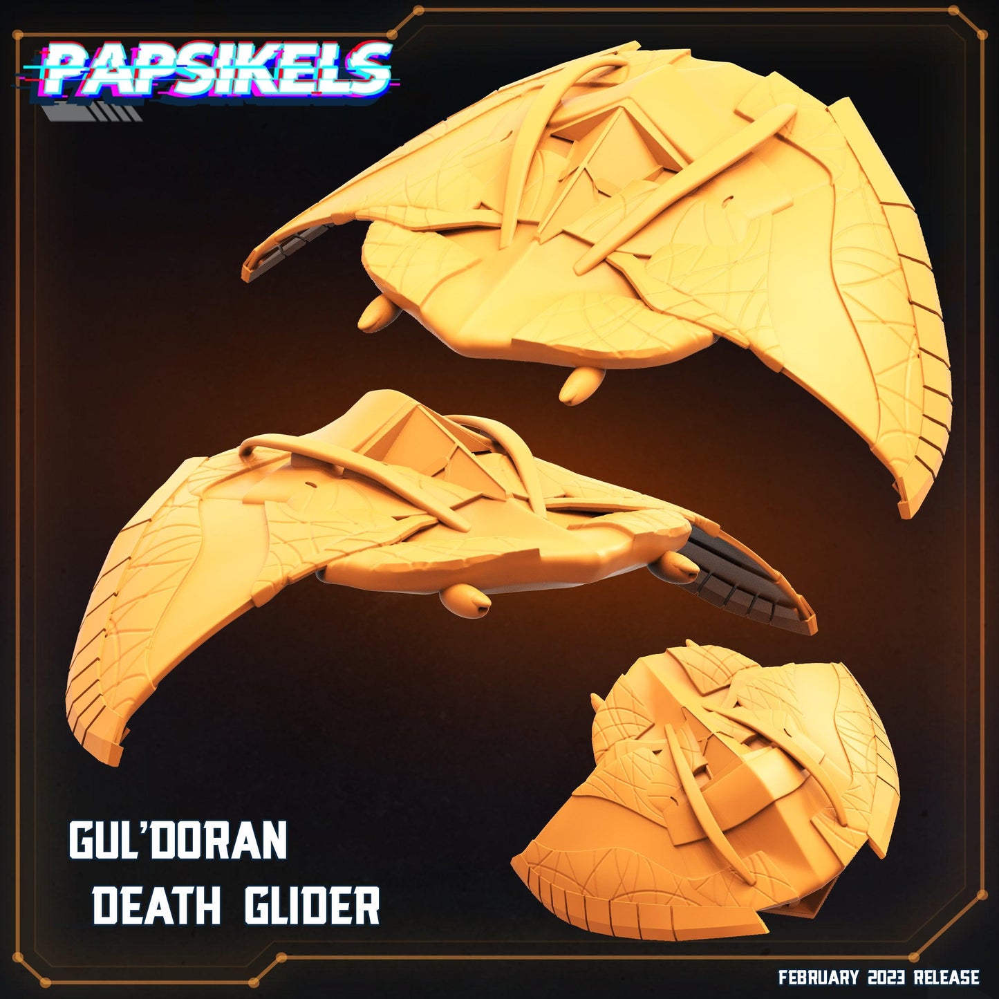 3D Printed Papsikels Cyberpunk Sci-Fi Guldoran Ndeath Glider - 28mm 32mm