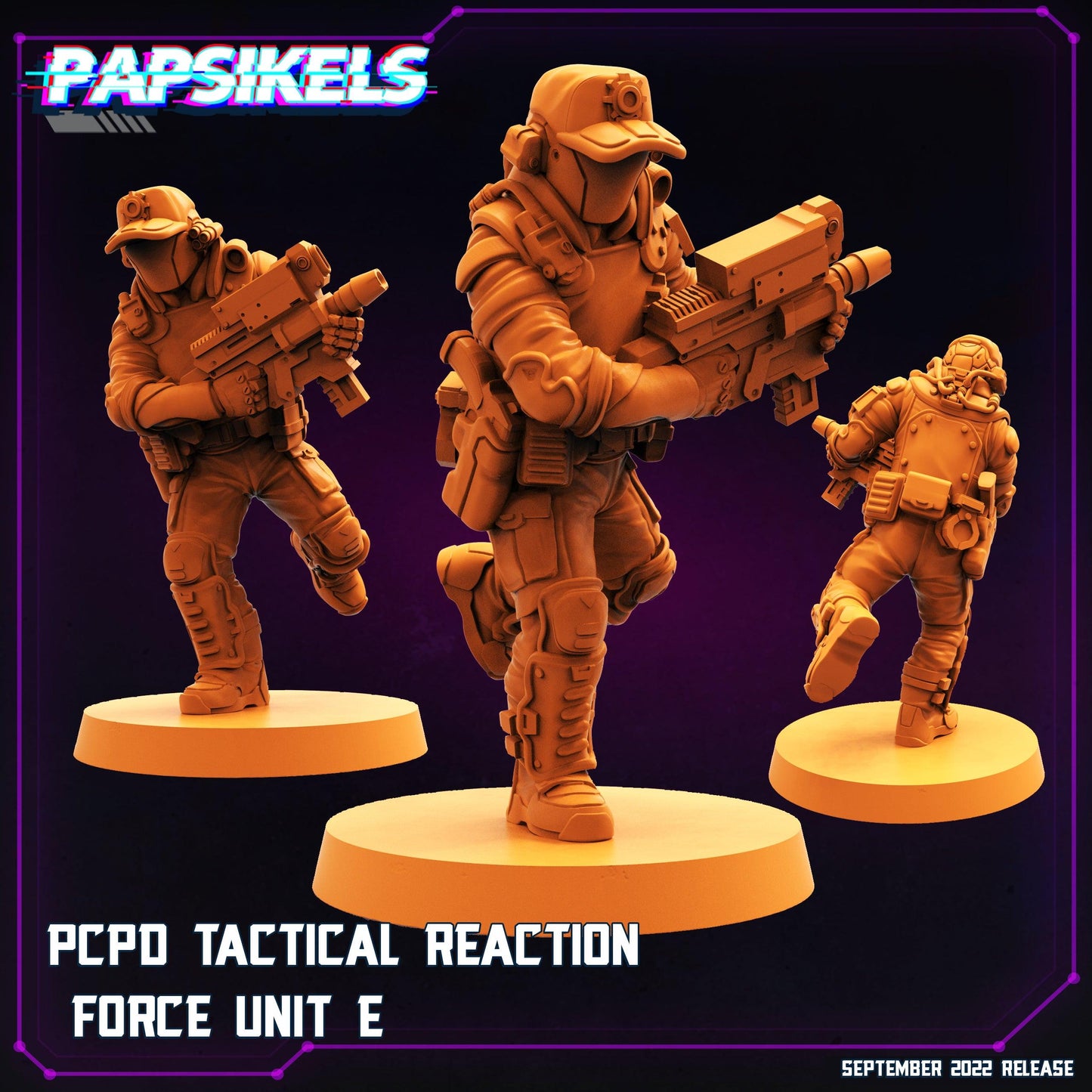3D Printed Papsikels Cyberpunk Sci-Fi Pcpd Tactical Reaction Force Unit - 28mm 32mm