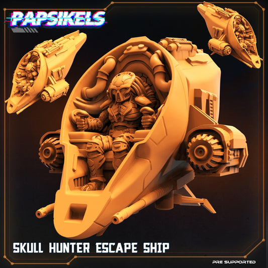 3D Printed Papsikels Cyberpunk Sci-Fi Skull Hunter Escape Ship - 28mm 32mm