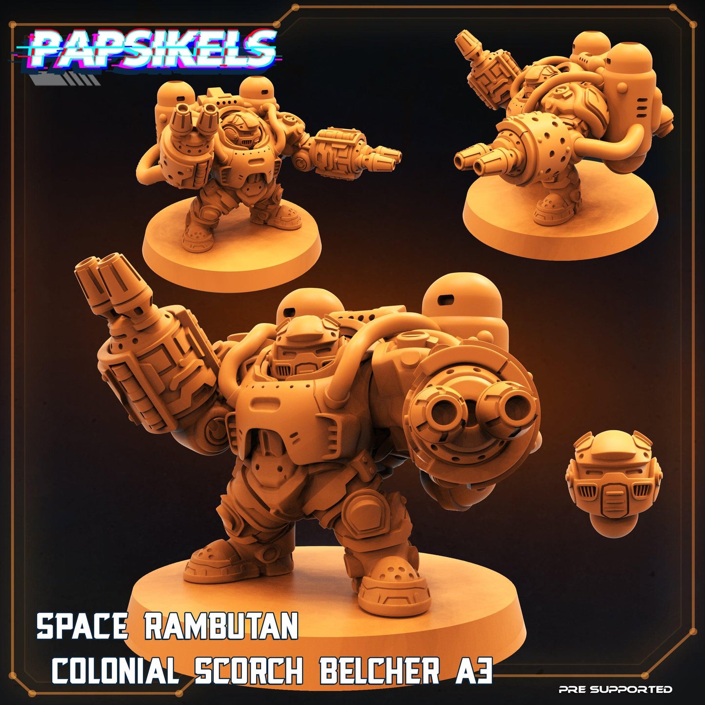 3D Printed Papsikels Cyberpunk Sci-Fi Space Rambutan Colonial Set - 28mm 32mm
