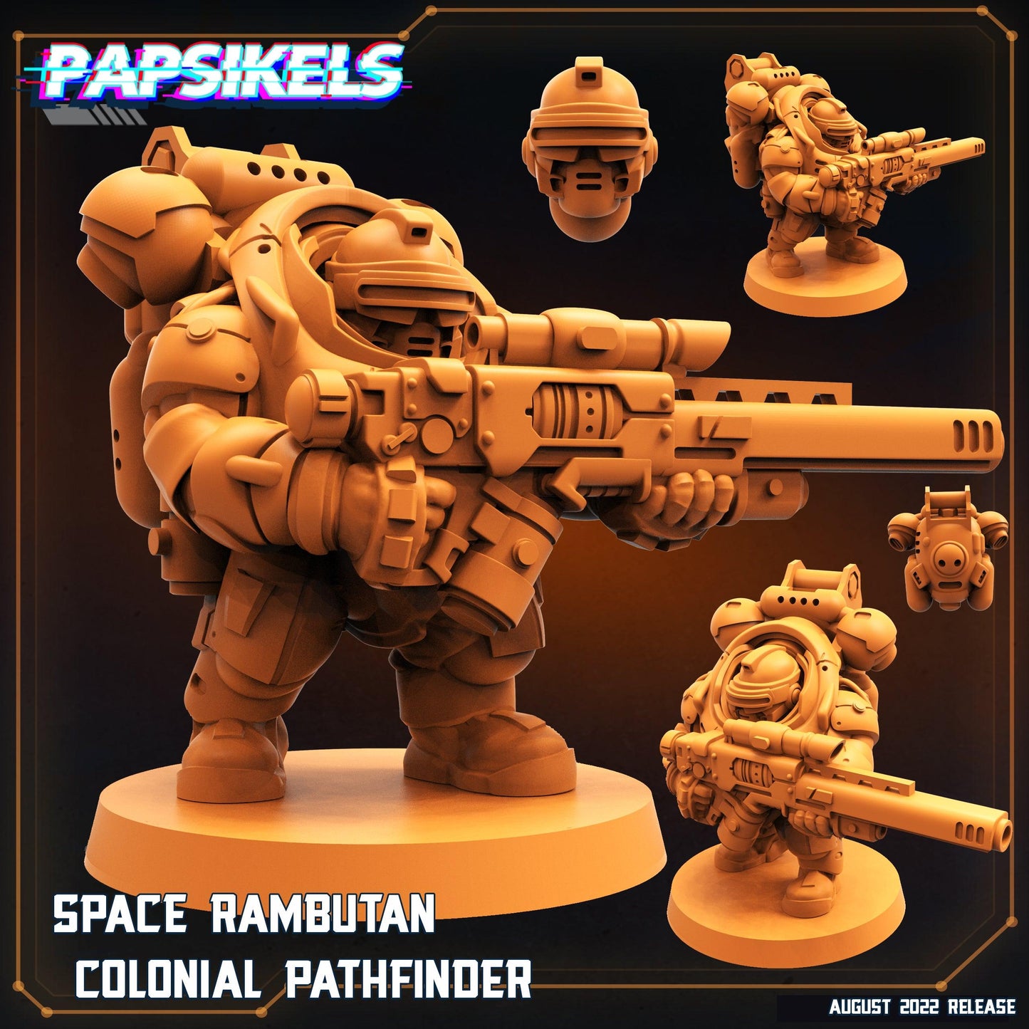 3D Printed Papsikels Cyberpunk Sci-Fi Space Rambutan Set - 28mm 32mm