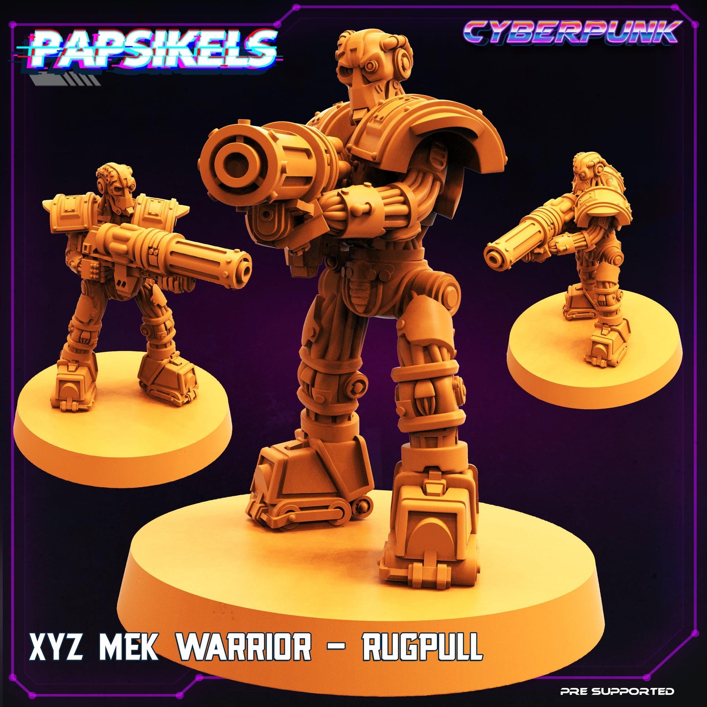 3D Printed Papsikels Cyberpunk Sci-Fi XYZ Mek Warrior Set - 28mm 32mm