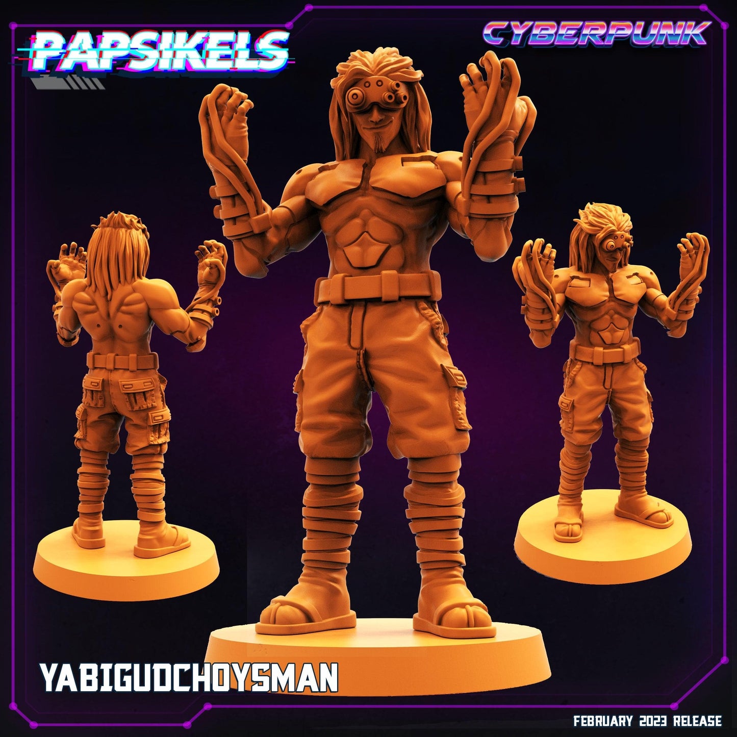 3D Printed Papsikels Cyberpunk Sci-Fi Yabigudchoysman - 28mm 32mm