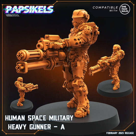 3D Printed Papsikels Human Space Military Heavy Gunners Set 28mm 32mm