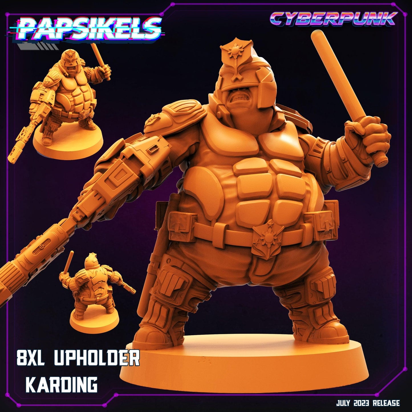 3D Printed Papsikels July 2023 - Cyberpunk 8XL Upholder Set 28mm 32mm