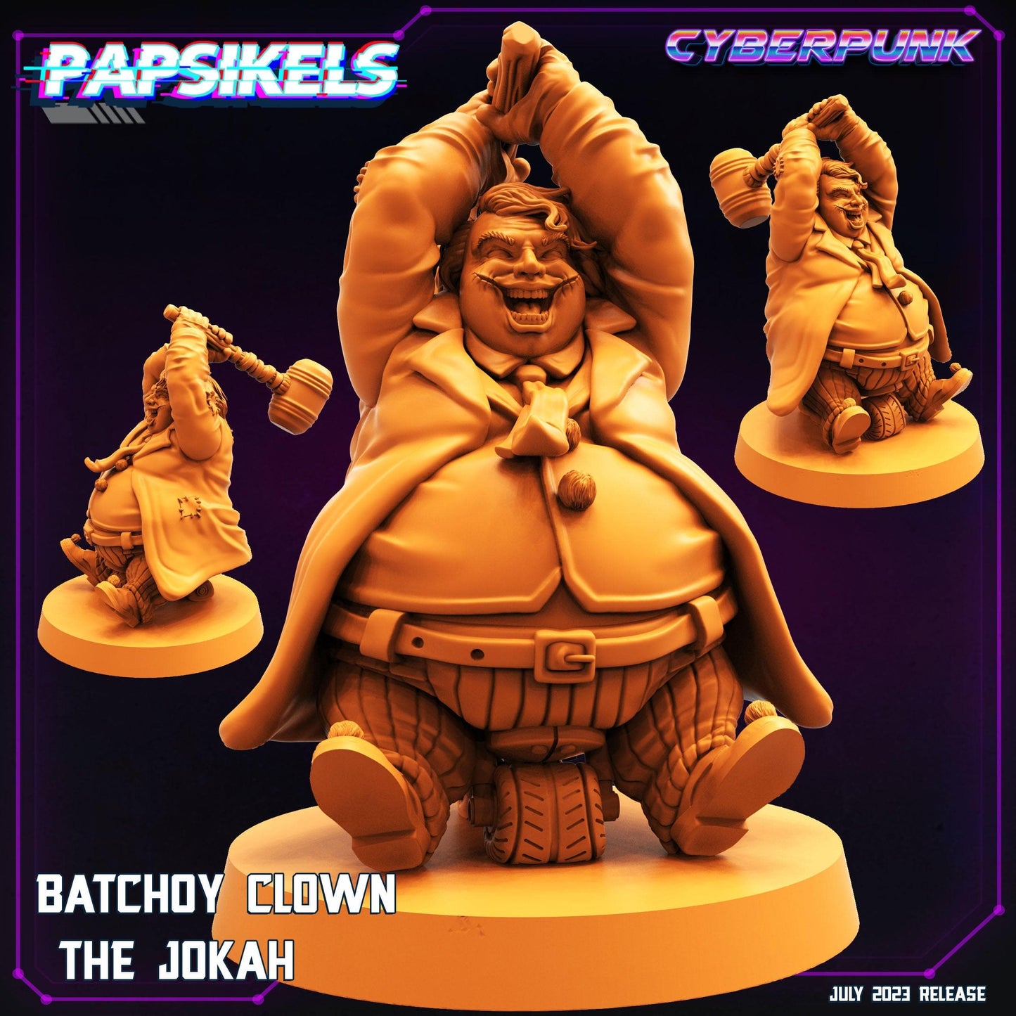 3D Printed Papsikels July 2023 - Cyberpunk Batchoy Clown Set 28mm 32mm