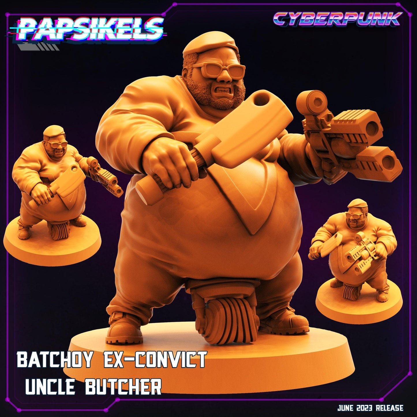 3D Printed Papsikels June 2023 Cyberpunk Batchoy Ex Convict Set 2023 28mm 32mm
