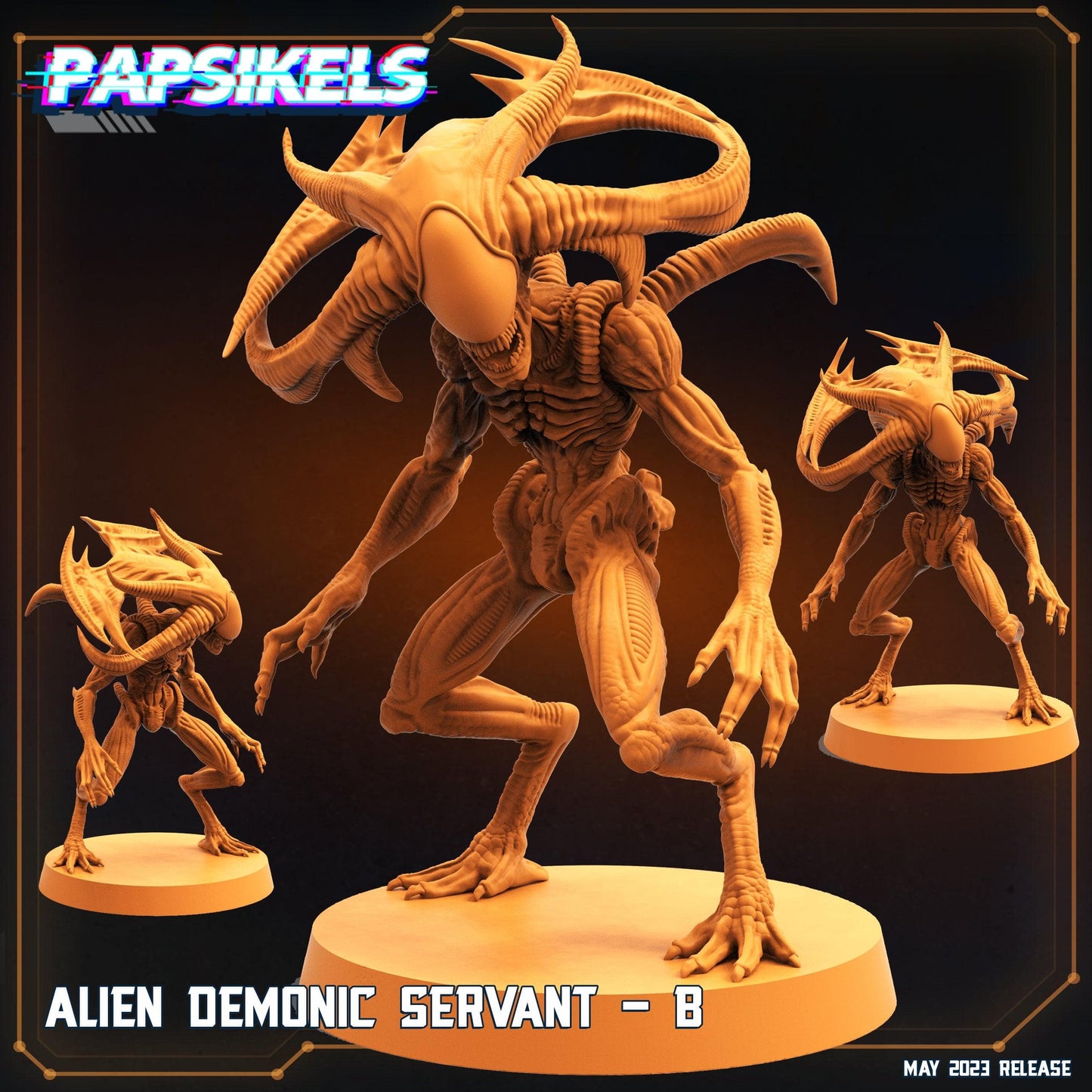 3D Printed Papsikels May 2023 Scifi - Star Entrance - Into The Multi World Set Alien Demonic Servant Set 28mm 32mm