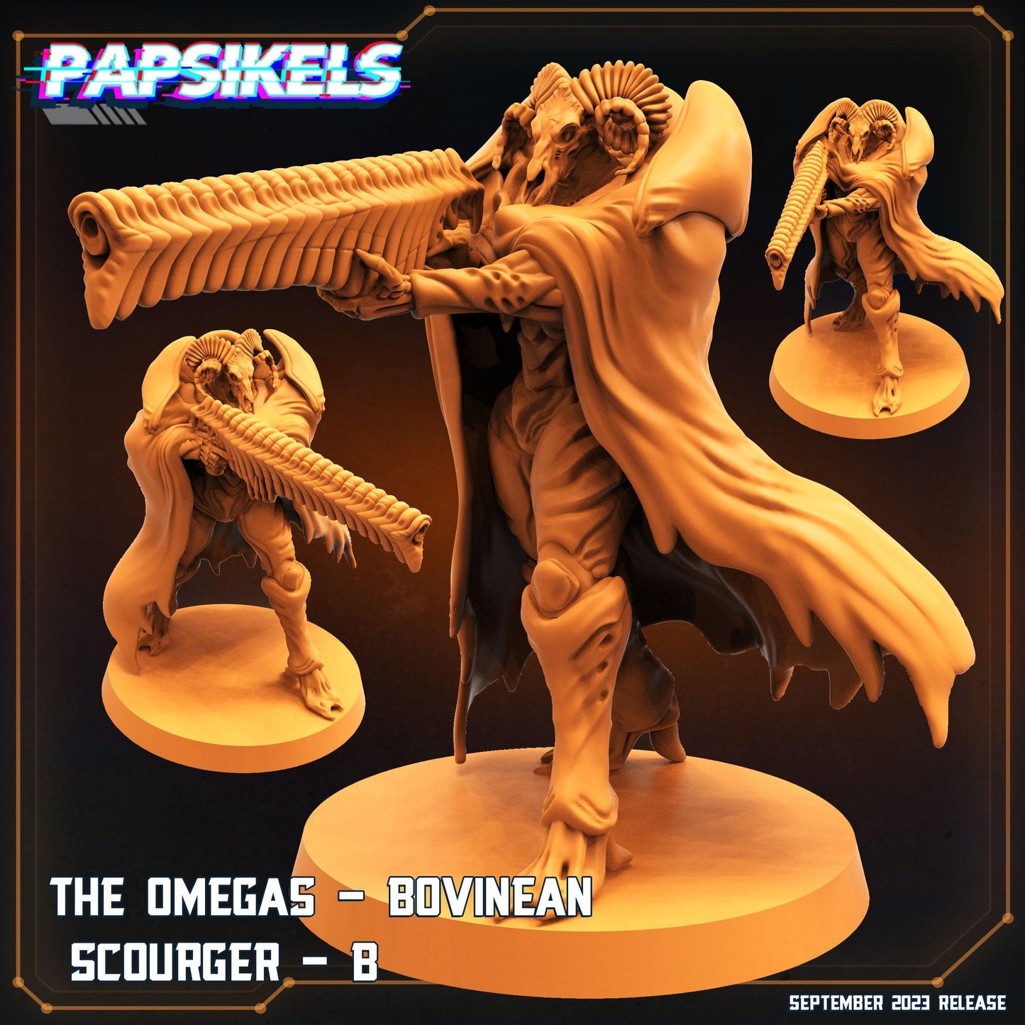 3D Printed Papsikels September 2023 - Aliens Vs Humans 6 The Omegas Bovinean Scourger B 28mm 32mm
