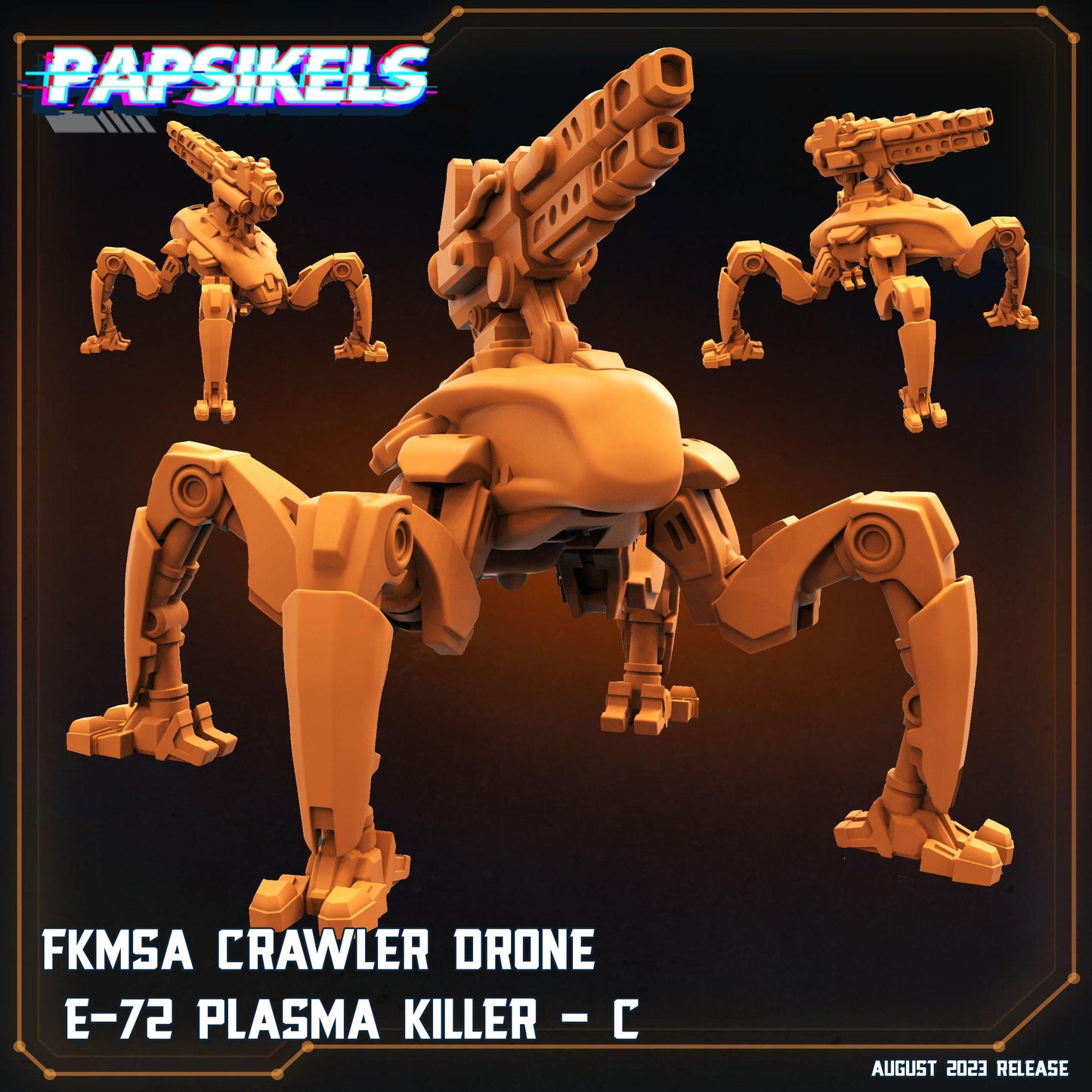 3D Printed Papsikels Xenowars Genesis Fkmsa Crawler Drone E 72 Plasma Killer Set 28mm 32mm