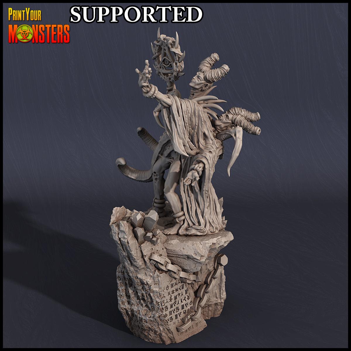 3D Printed Print Your Monsters Chaos Sorcerer Chaos Creature Packer 28mm - 32mm D&D Wargaming