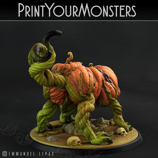 3D Printed Print Your Monsters Dangerous Pumpkin Dog 1 Attack Pack II 28mm - 32mm D&D Wargaming