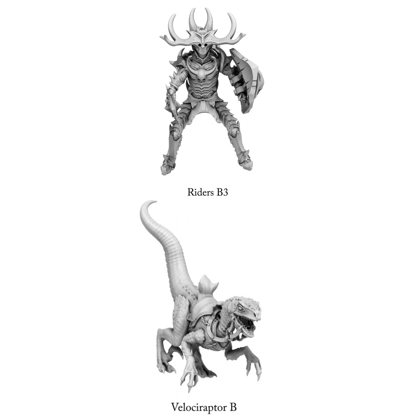 3D Printed Print Your Monsters Dark Elves Rider Set B 28mm - 32mm D&D Wargaming