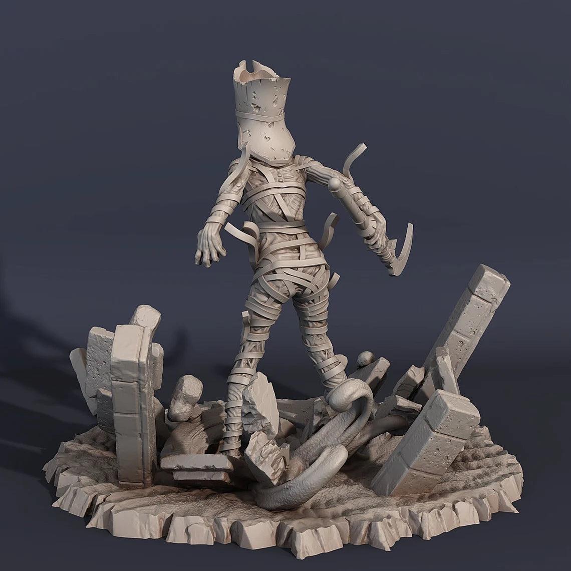3D Printed Print Your Monsters Mummy Nephytis, Queen of the Stands 28mm - 32mm D&D Wargaming
