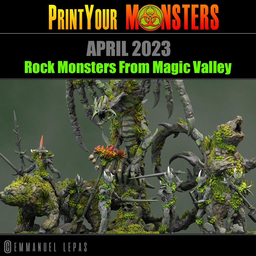 3D Printed Print Your Monsters Rock Soldiers Rock Monsters From Magic Valley Set 28mm - 32mm D&D Wargaming