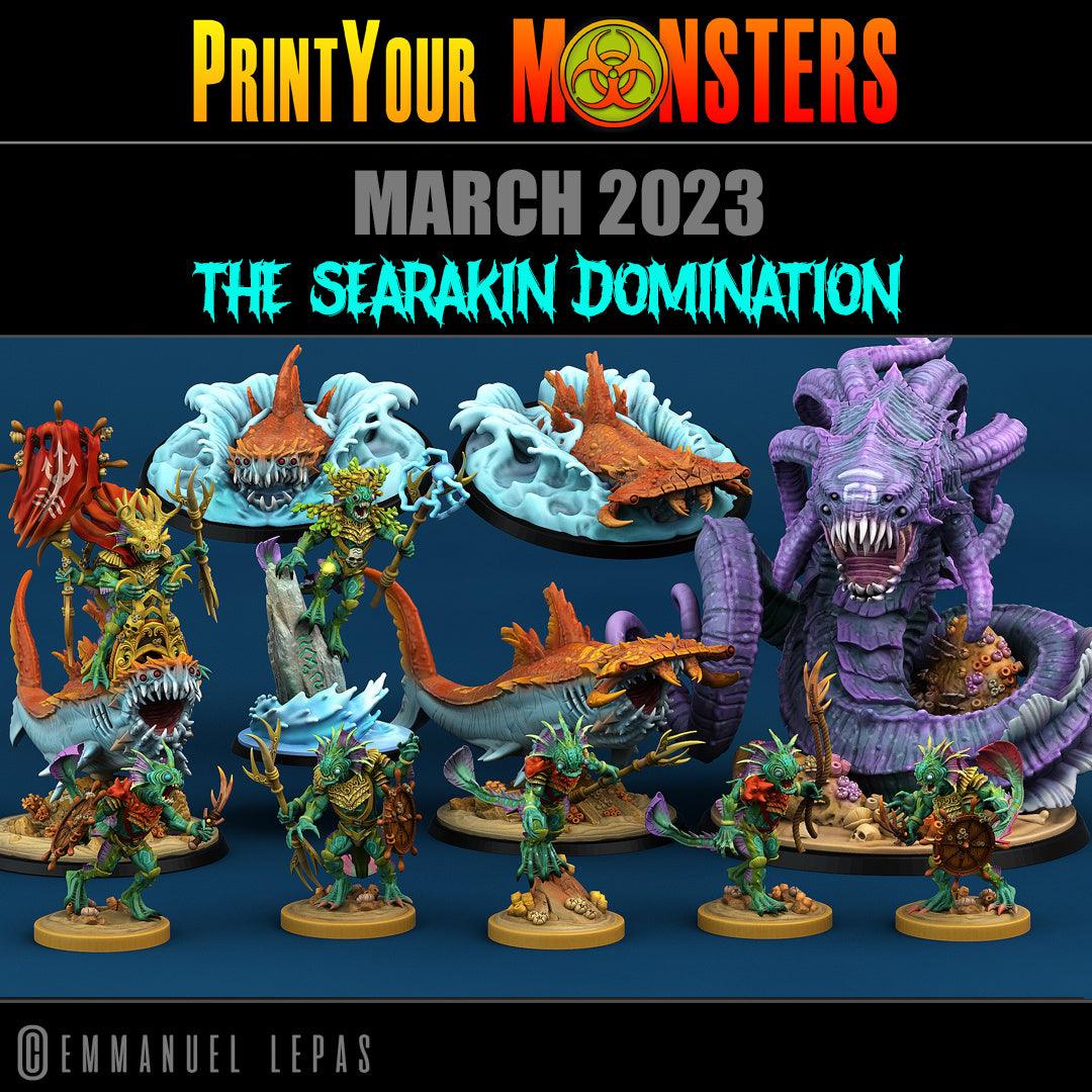 3D Printed Print Your Monsters Searakins The Searakin Domination Set 28mm - 32mm D&D Wargaming
