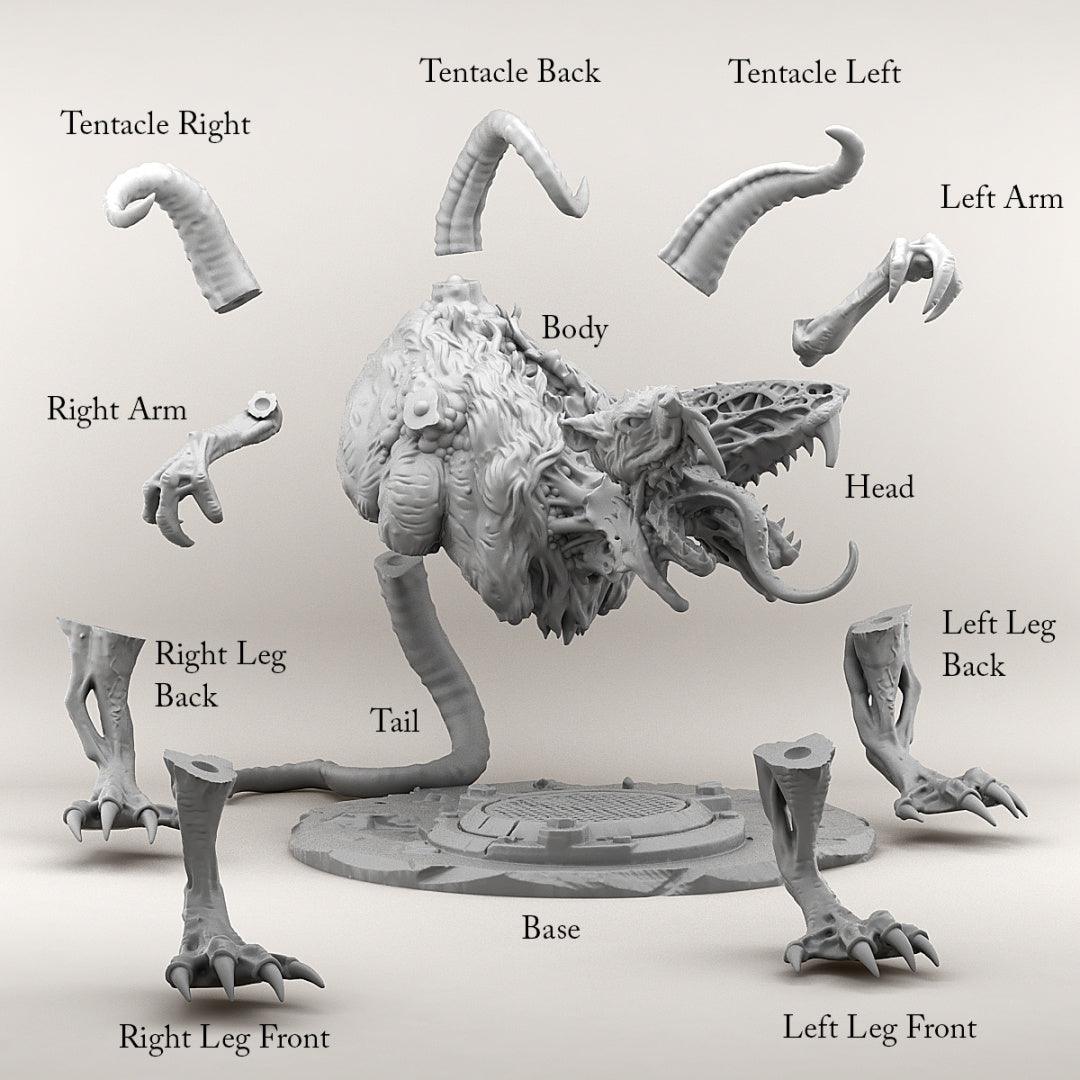 3D Printed Print your Monster Giant Mutant Rat 28 32mm D&D