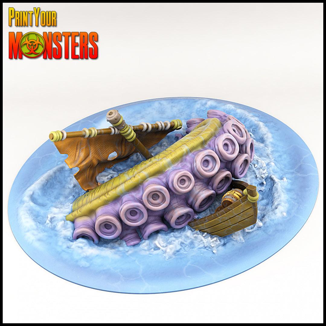 3D Printed Print your Monster Kraken Boat Sinking Crash 28 32mm D&D