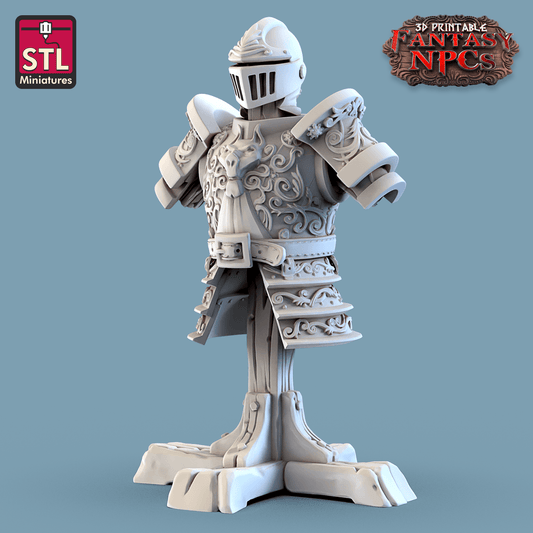 3D Printed STL Miniatures Armour Merchant Set Fantasy NPC 28mm - 32mm War Gaming D&D