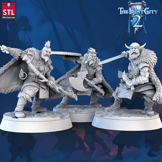 3D Printed STL Miniatures Barbarians The Frost City 2 28 - 32mm War Gaming D&D