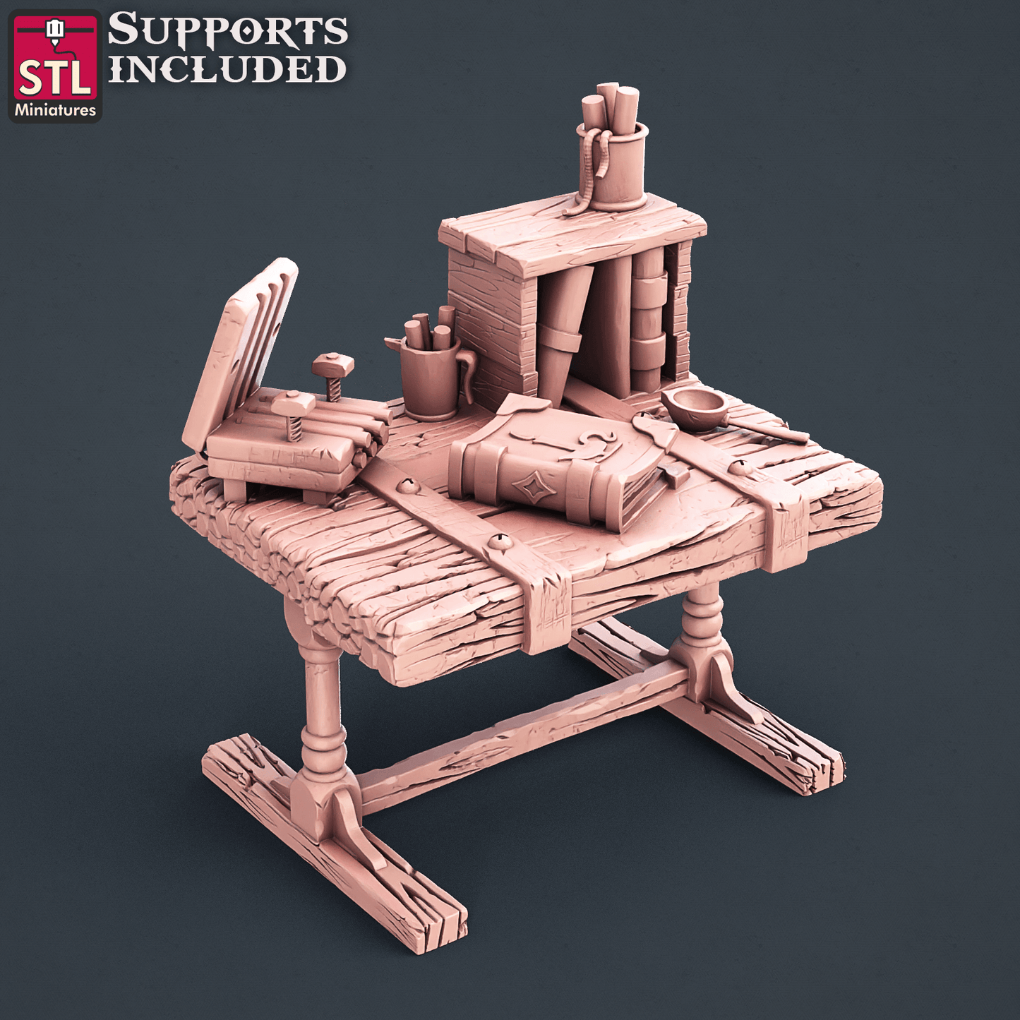 3D Printed STL Miniatures Candle Maker Set Fantasy NPC 2 | 28 - 32mm War Gaming D&D