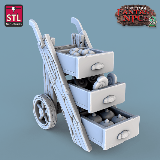 3D Printed STL Miniatures Candy Seller Set Fantasy NPC 2 | 28 - 32mm War Gaming D&D