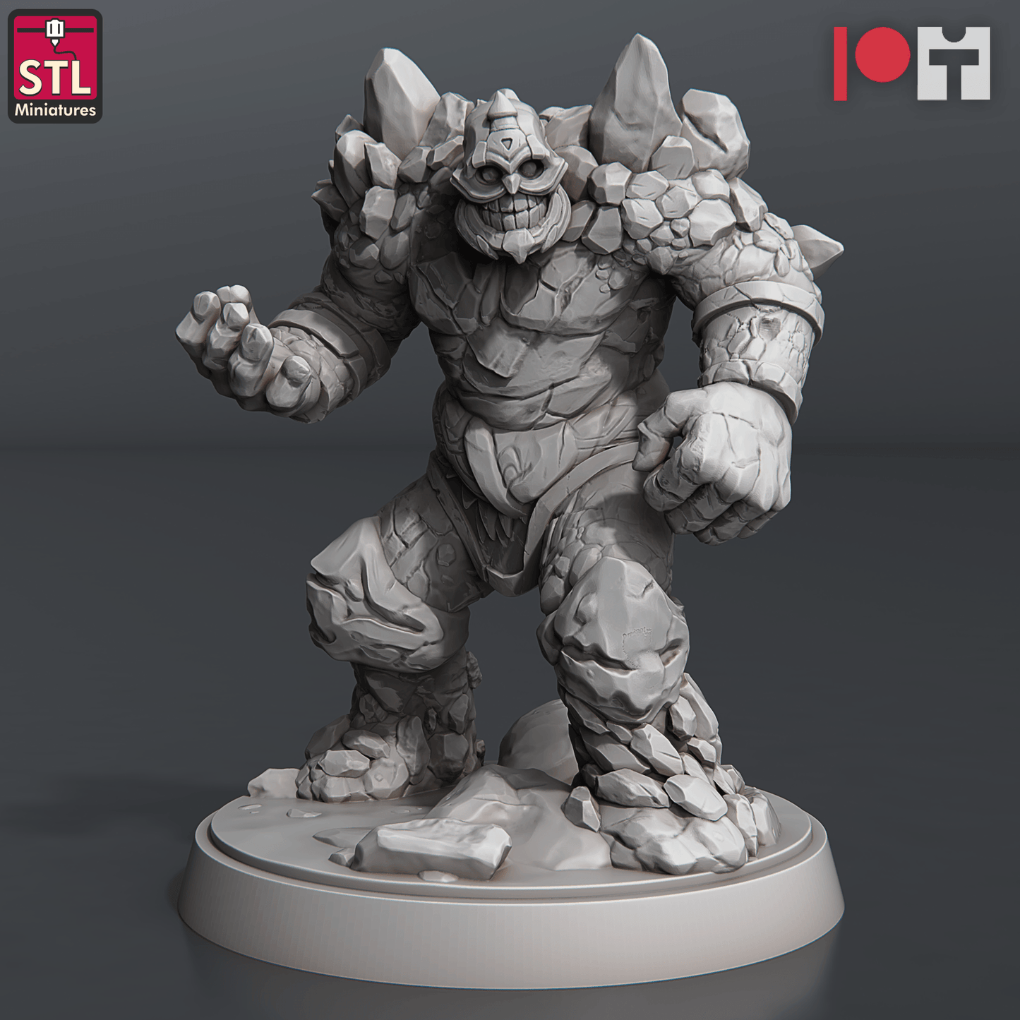 3D Printed STL Miniatures Coal Golems 28 - 32mm War Gaming D&D