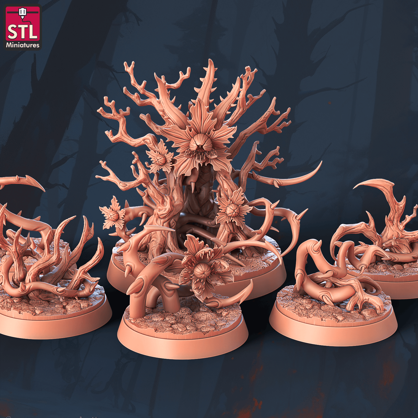 3D Printed STL Miniatures Dark Roots 28 - 32mm War Gaming D&D