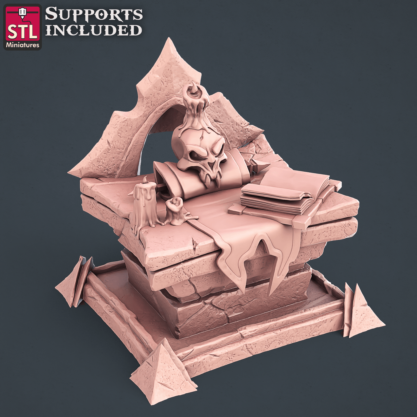 3D Printed STL Miniatures Darkwizard Set 28mm - 32mm War Gaming D&D