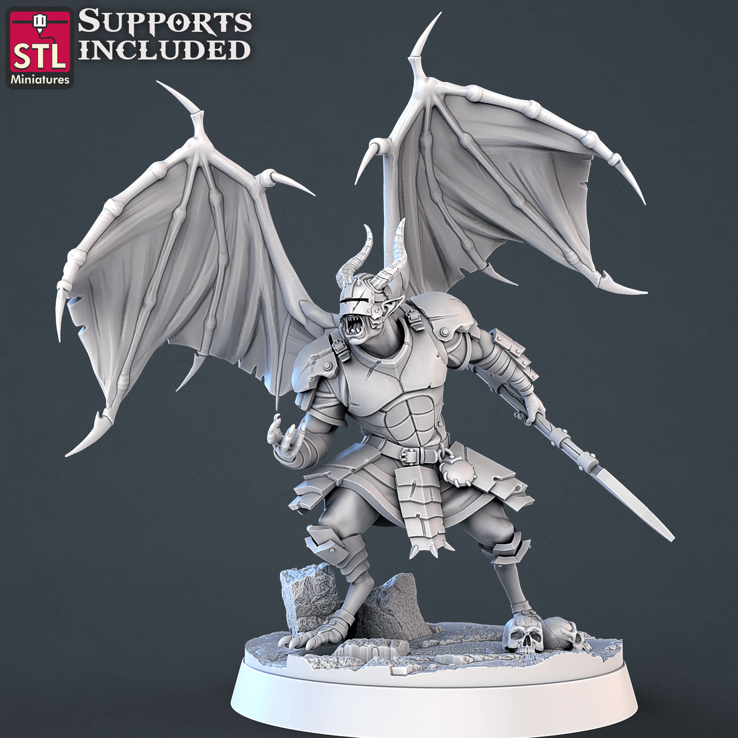 3D Printed STL Miniatures Demons Set | 28 - 32mm War Gaming D&D
