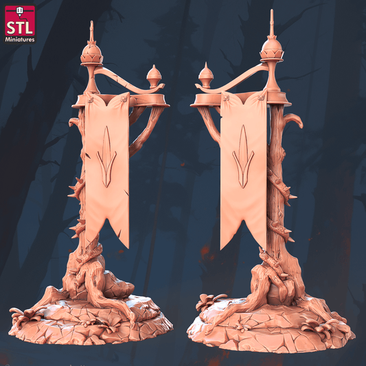 3D Printed STL Miniatures Elf Camp Set 28 - 32mm War Gaming D&D
