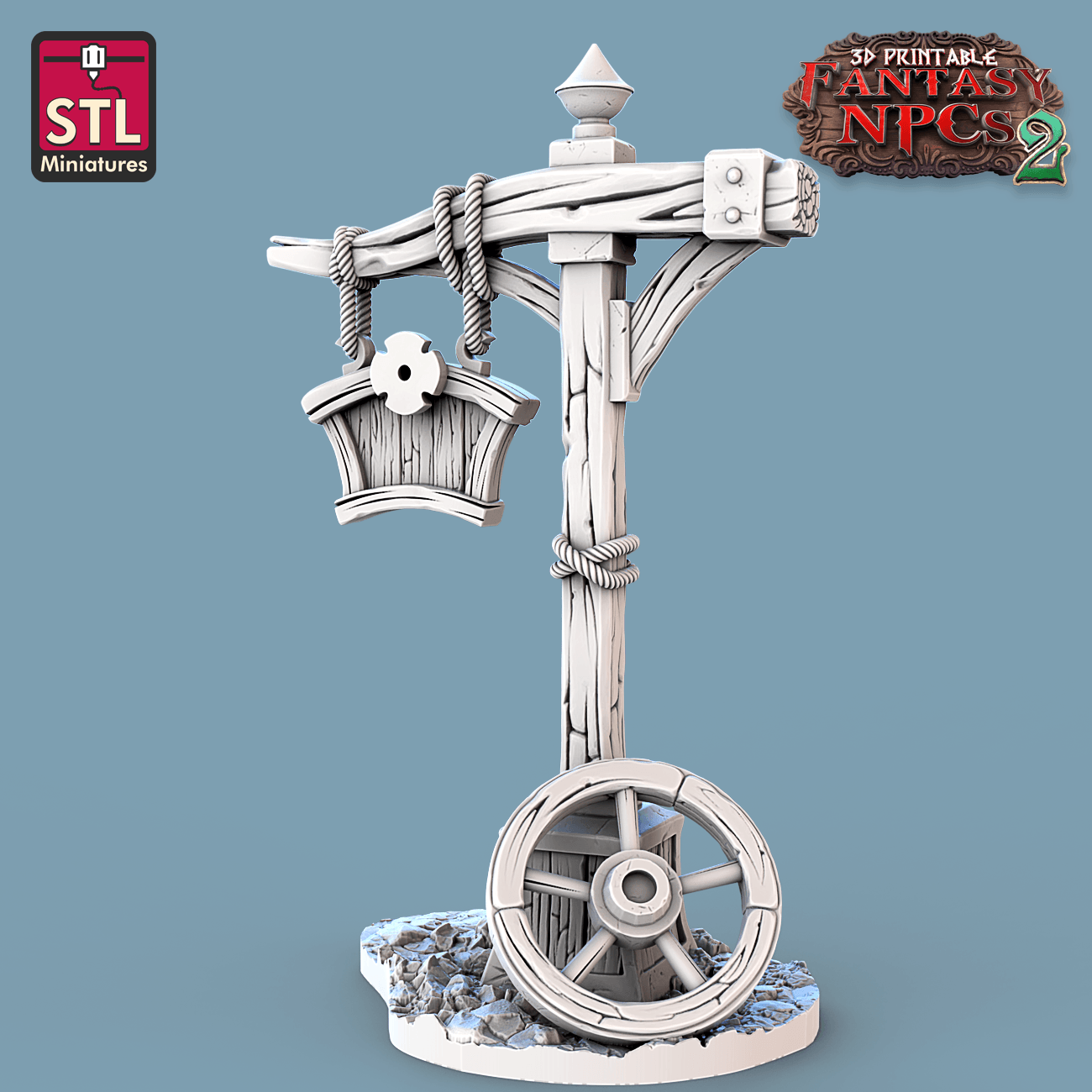 3D Printed STL Miniatures Florist Set Fantasy NPC 2 | 28 - 32mm War Gaming D&D