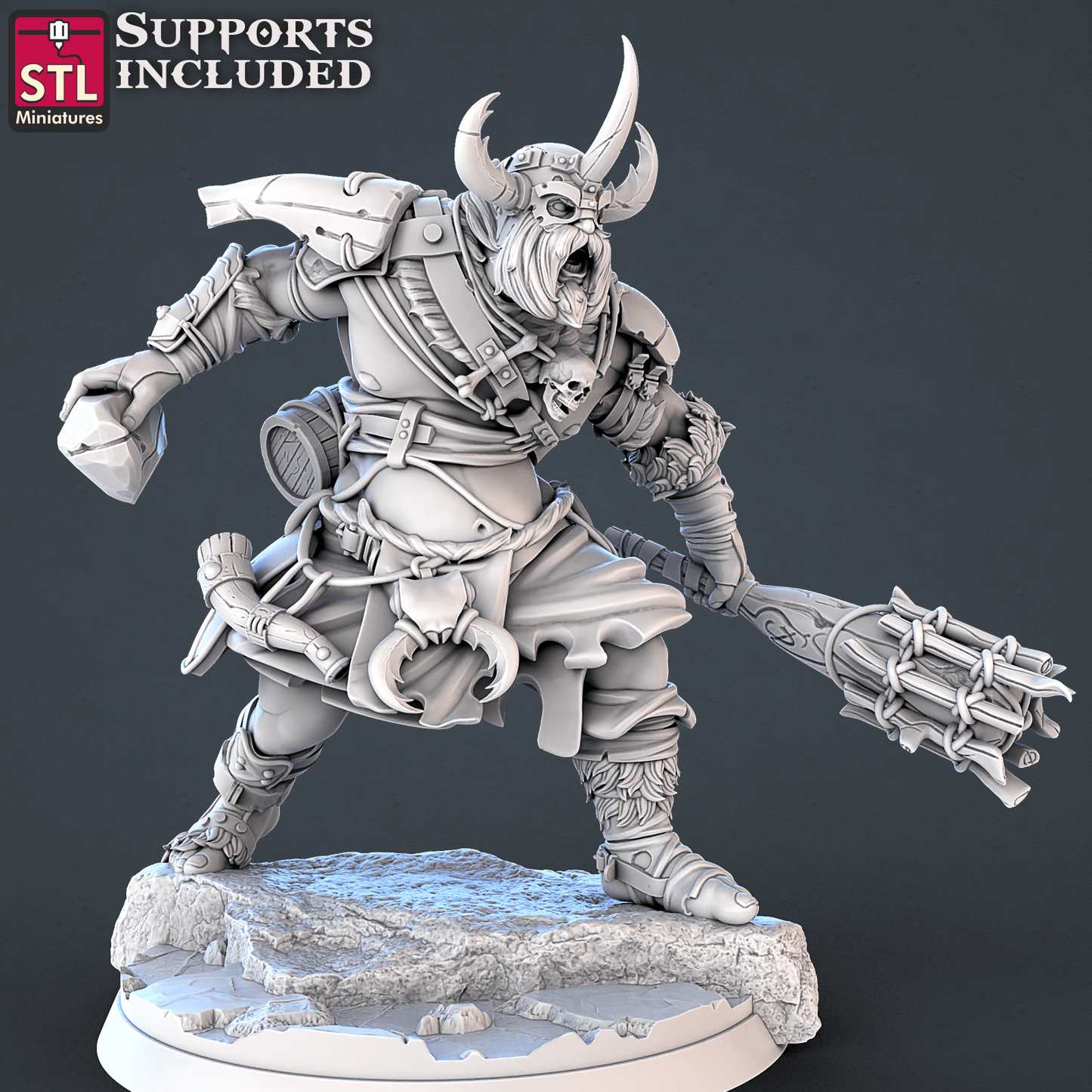3D Printed STL Miniatures Frost Giants Set | 28 - 32mm War Gaming D&D
