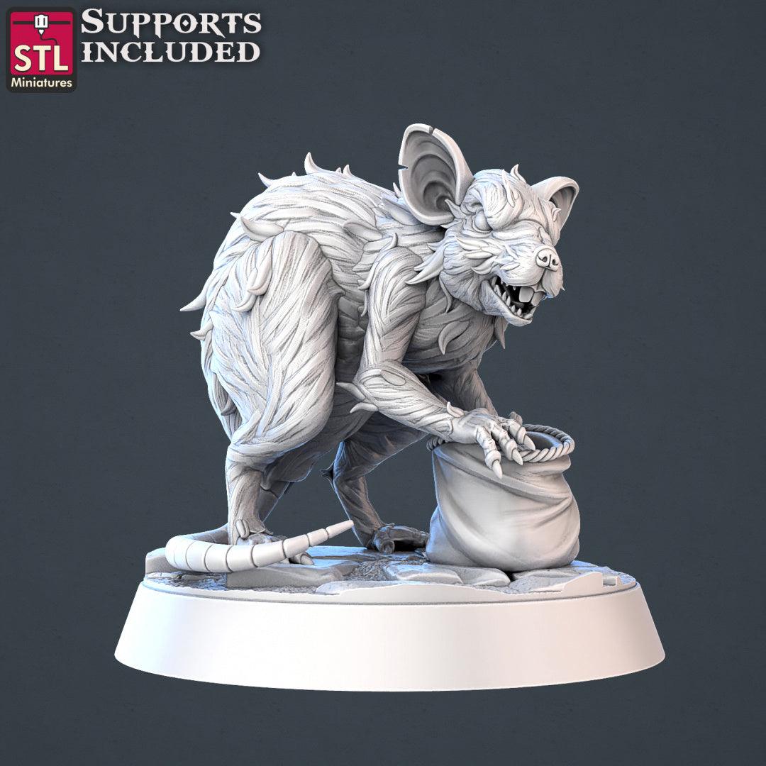 3D Printed STL Miniatures Giant Rats | 28 - 32mm War Gaming D&D