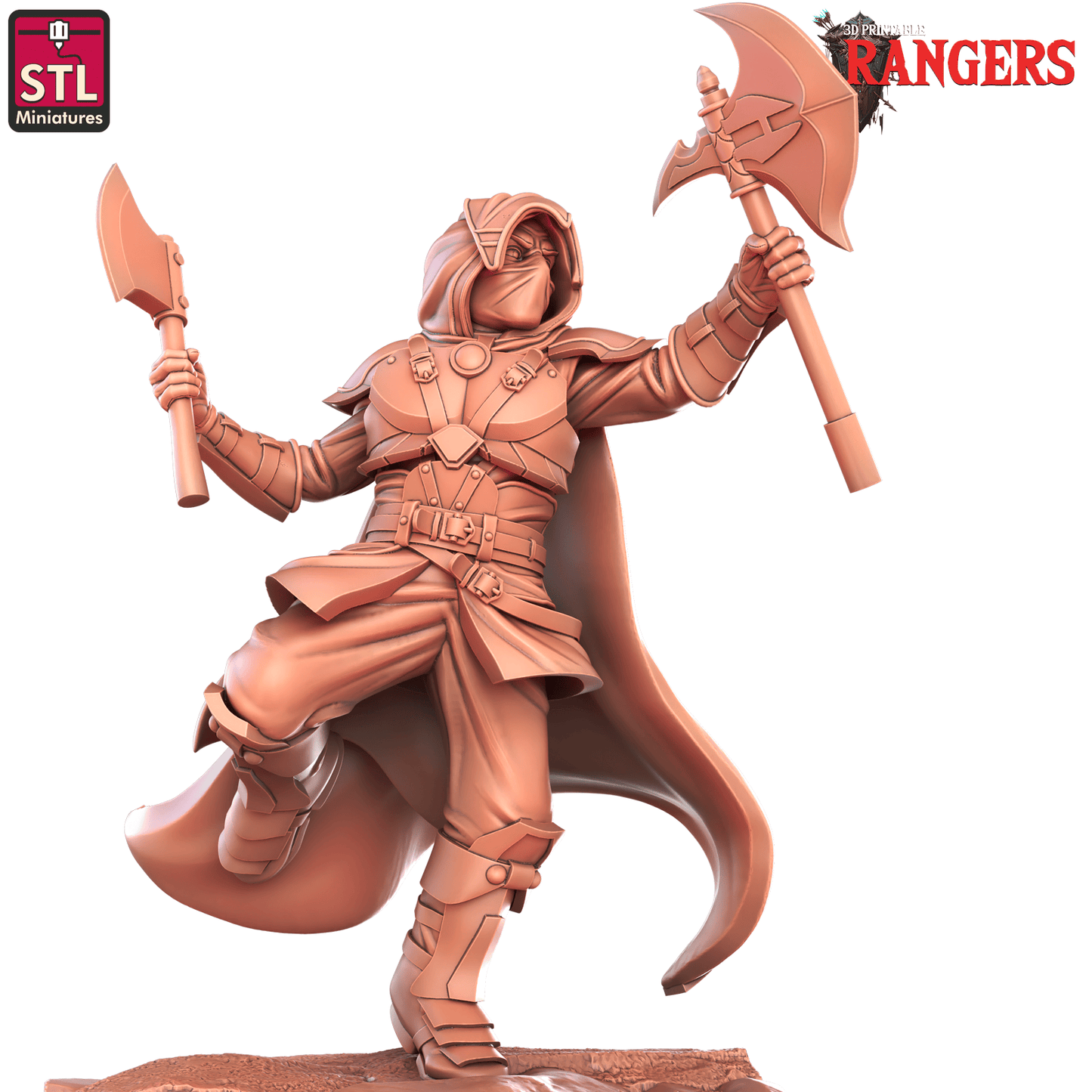 3D Printed STL Miniatures Human Male Ranger A Rangers 28 - 32mm War Gaming D&D