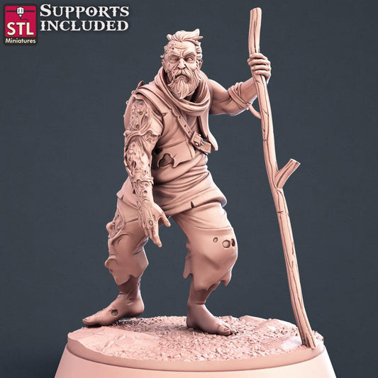 3D Printed STL Miniatures Injured Villagers Set 28 - 32mm War Gaming D&D